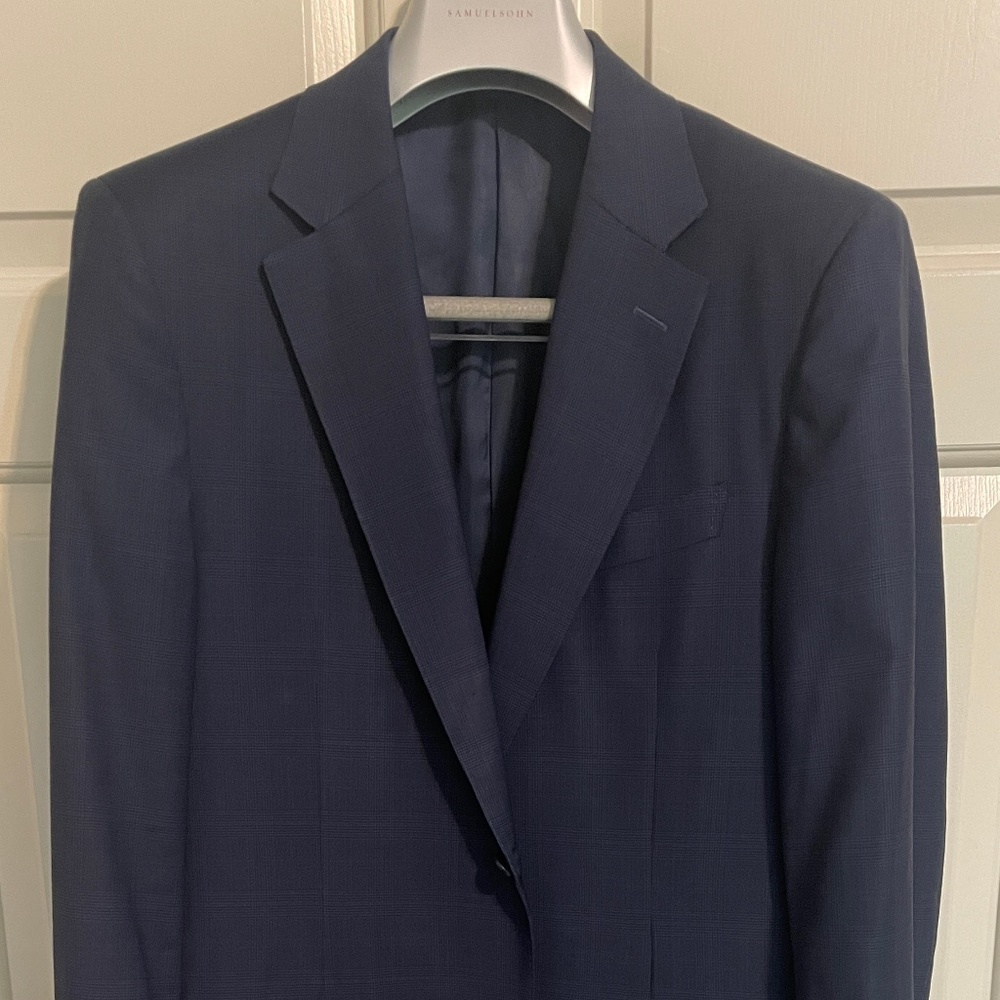 $1800 Canali Blue Checked Sport Coat/ Blazer - 40